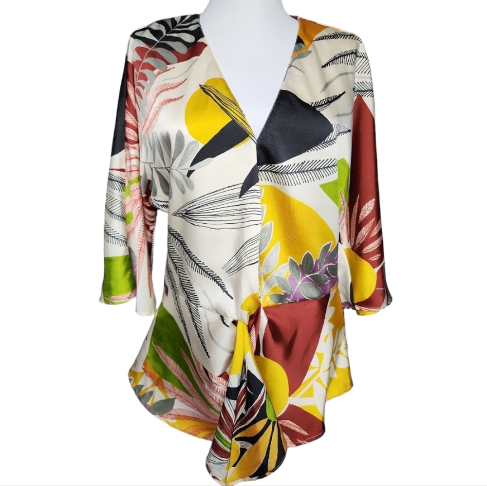ZARA Fall Autumn Colors Blouse 3/4 Length Sleeves Stylish Comfortable Size S